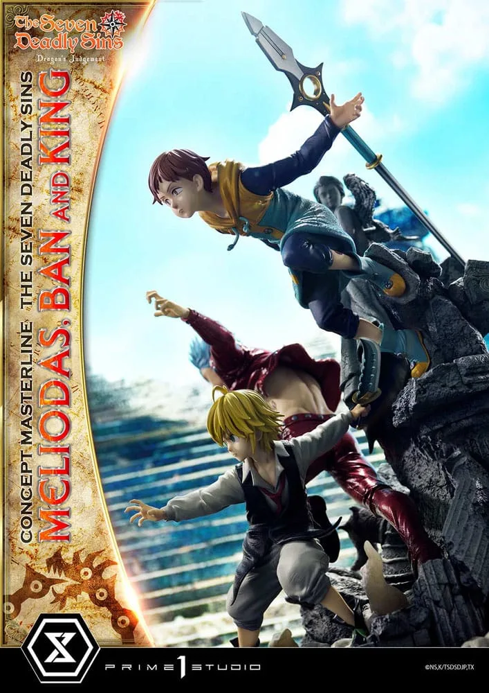 Seven Deadly Sins Statue – Meliodas, Ban and King 55 cm 22