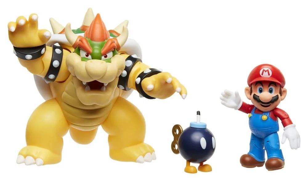 Super Mario Action Figures – Mario vs Bowser Lava Battle 3-Pack
