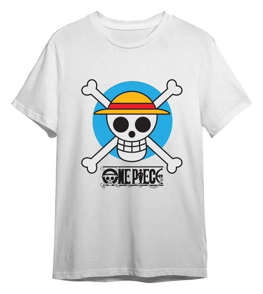 One Piece T-Shirt – Circle Skull White XXL