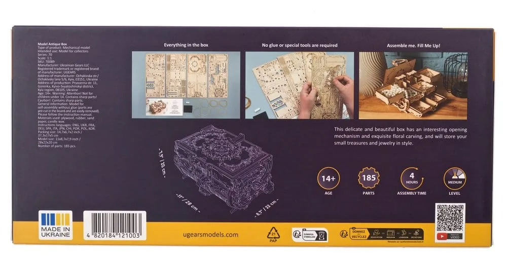 Ugears Wooden Model Kit – Antique Box 3