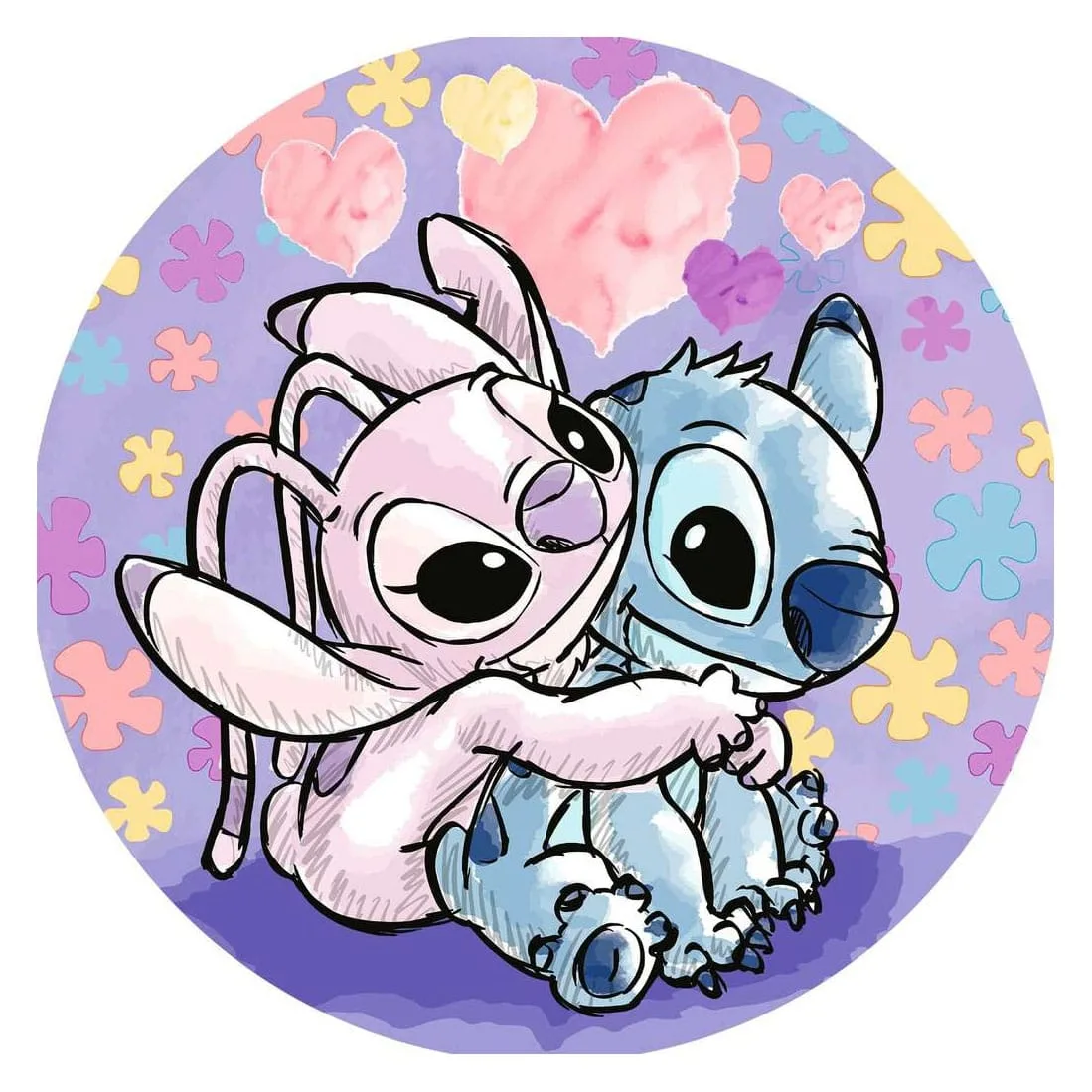 Lilo & Stitch Round Jigsaw Puzzle – 500 Pieces 52 cm 2