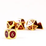 FanRoll Dice Set – Gold with Purple Enamel 16 mm 4