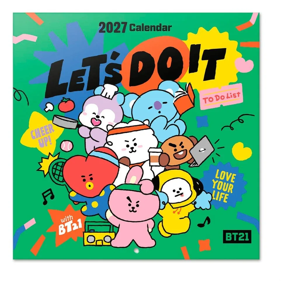 BT21 Wall Calendar – 2027 with Poster 29.5 x 29.5 cm