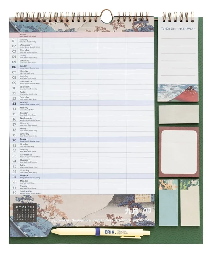 Hokusai Wall Planner – 2026/27 30 x 34 cm 3