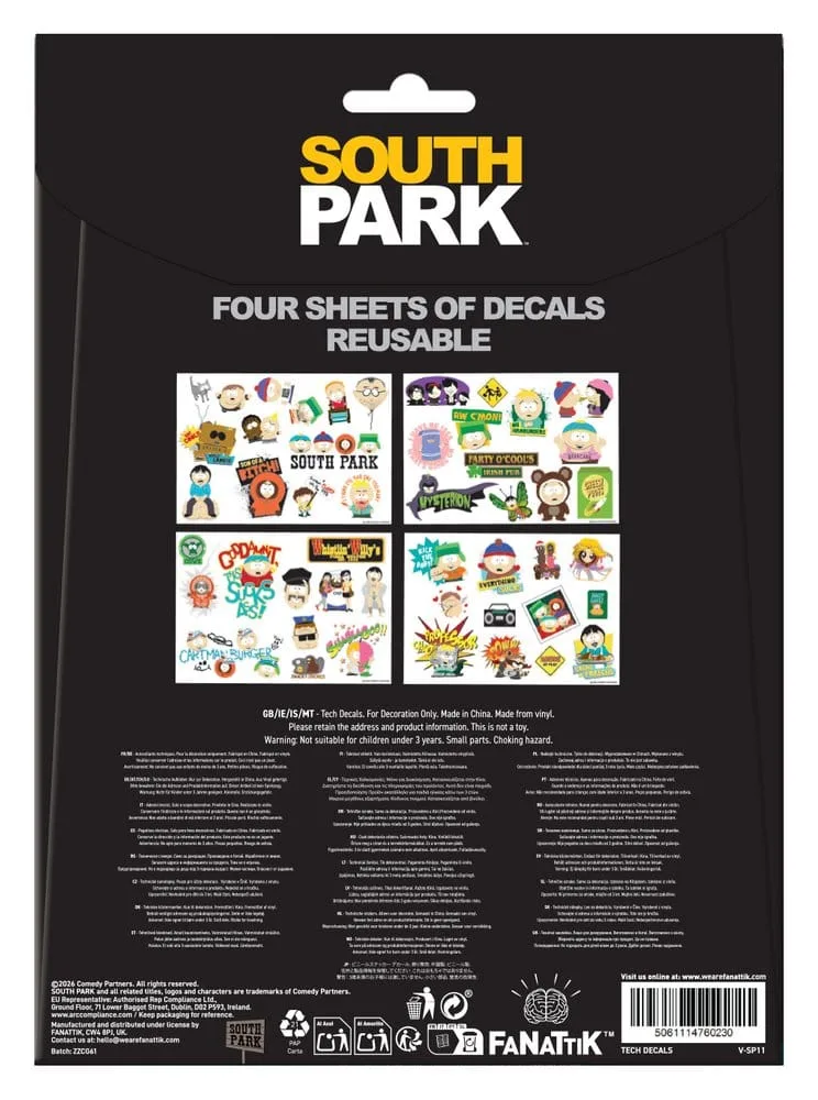South Park Tech Stickers – Four Reusable Vinyl Sheets 4