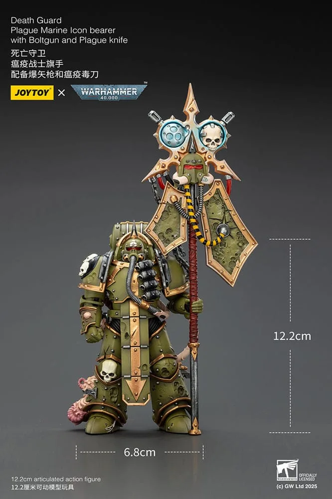 Warhammer 40,000 Action Figure – Plague Marine Icon Bearer 12 cm 6