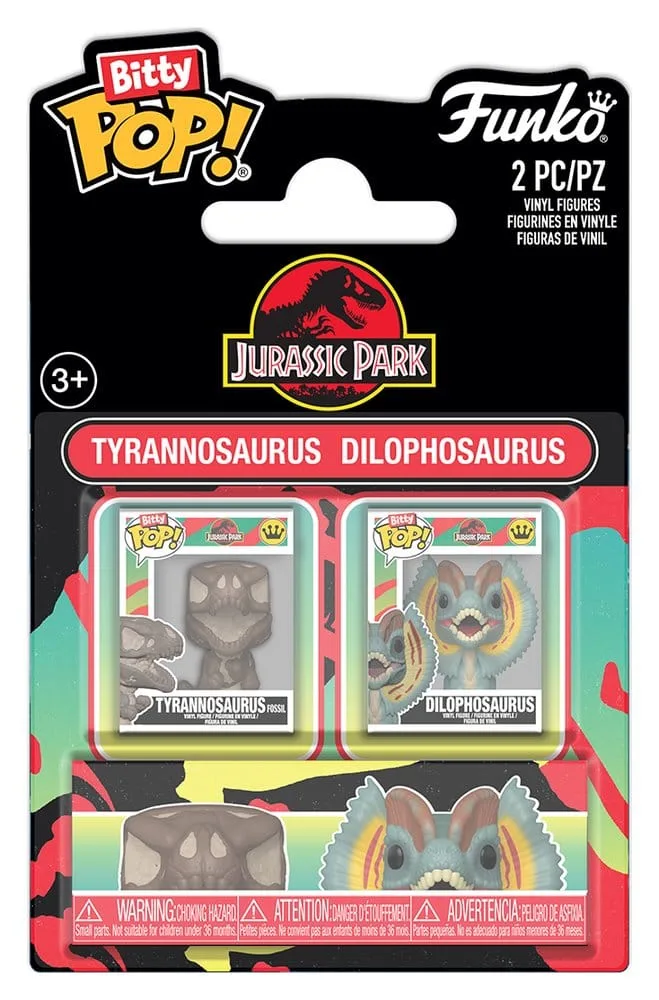 Jurassic Park Bitty Pop Set – Tyrannosaurus Fossil and Dilophosaurus