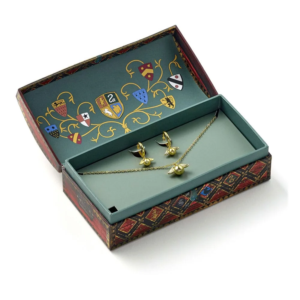 Harry Potter Jewellery Set – Golden Snitch Necklace and Earrings