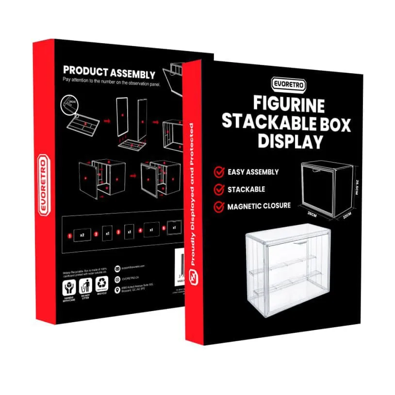 Evoretro Figure Display Box – Stackable 6.3 x 24 x 27 cm
