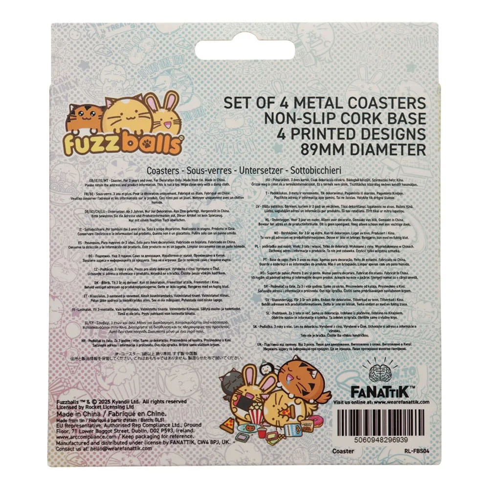 Fuzzballs Untersetzer-Set – 4 Motive Ø 89 mm 3