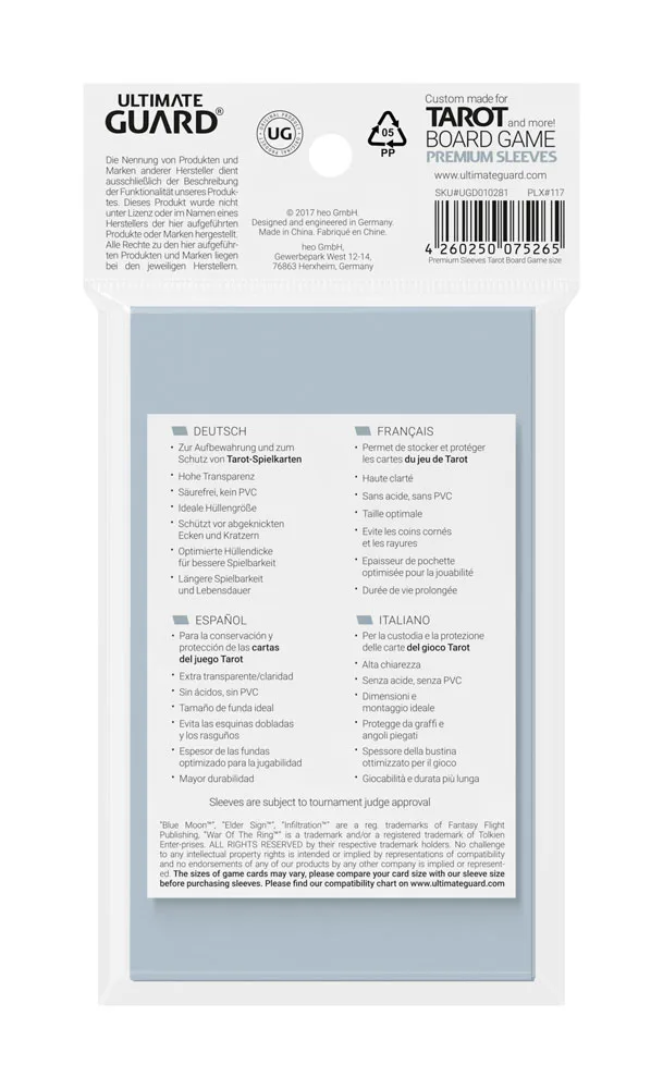 Ultimate Guard Card Sleeves – Tarot 50-Pack 73 x 122 mm 3