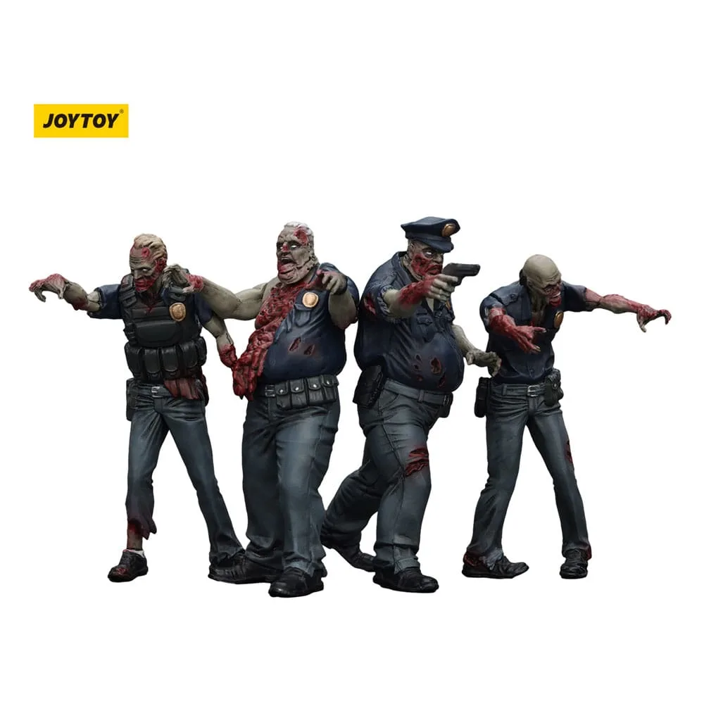 Zombie Dark Source Action Figures – Male Police 4-Pack 8 cm
