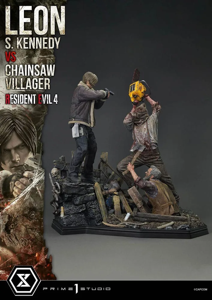 Resident Evil 4 Statue – Leon vs. Chainsaw Villager 76 cm 12