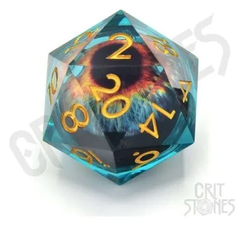CritStones D20 Die – Eye of the Oracle Liquid Core 3 cm