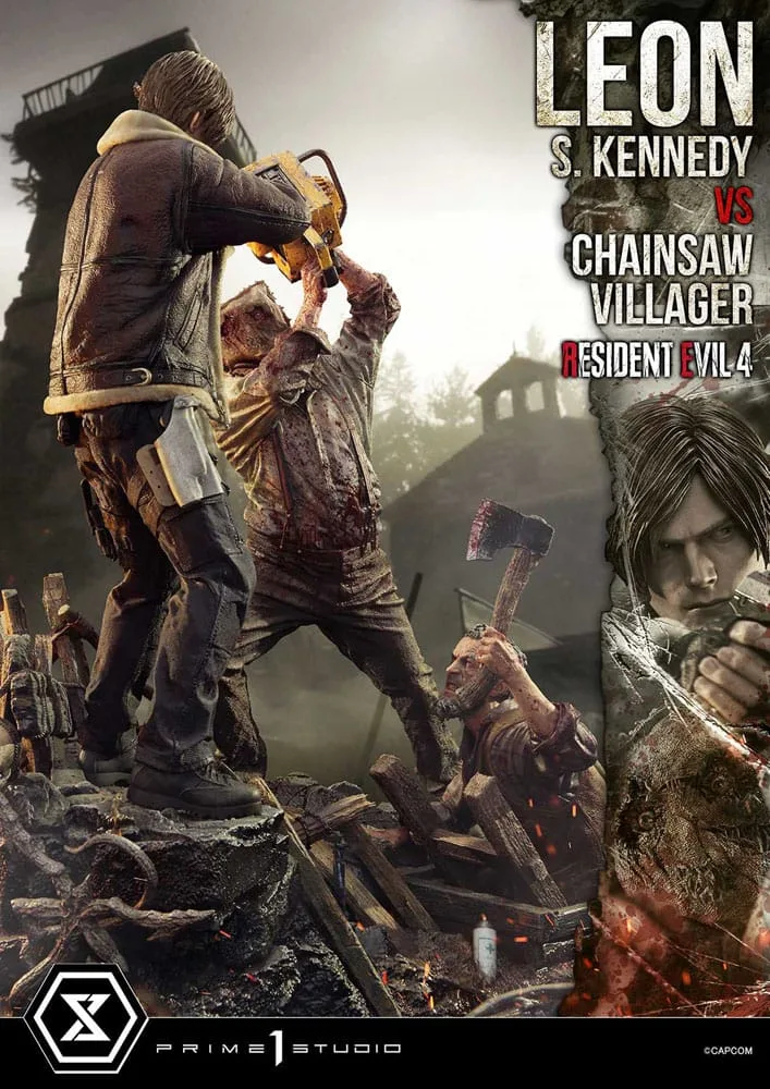 Resident Evil 4 Statue – Leon vs. Chainsaw Villager 76 cm 3