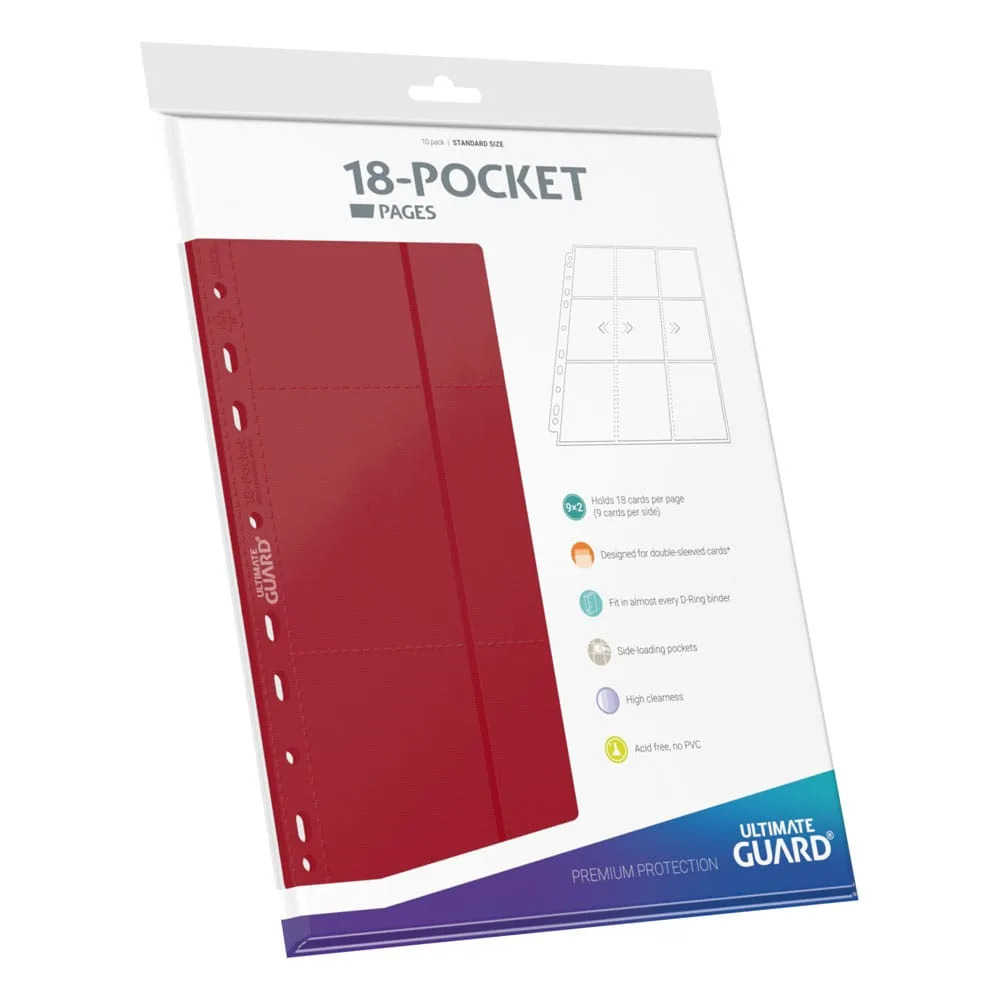 Ultimate Guard Binder Pages – Red 18-Pocket Side-Loading 10-Pack 2