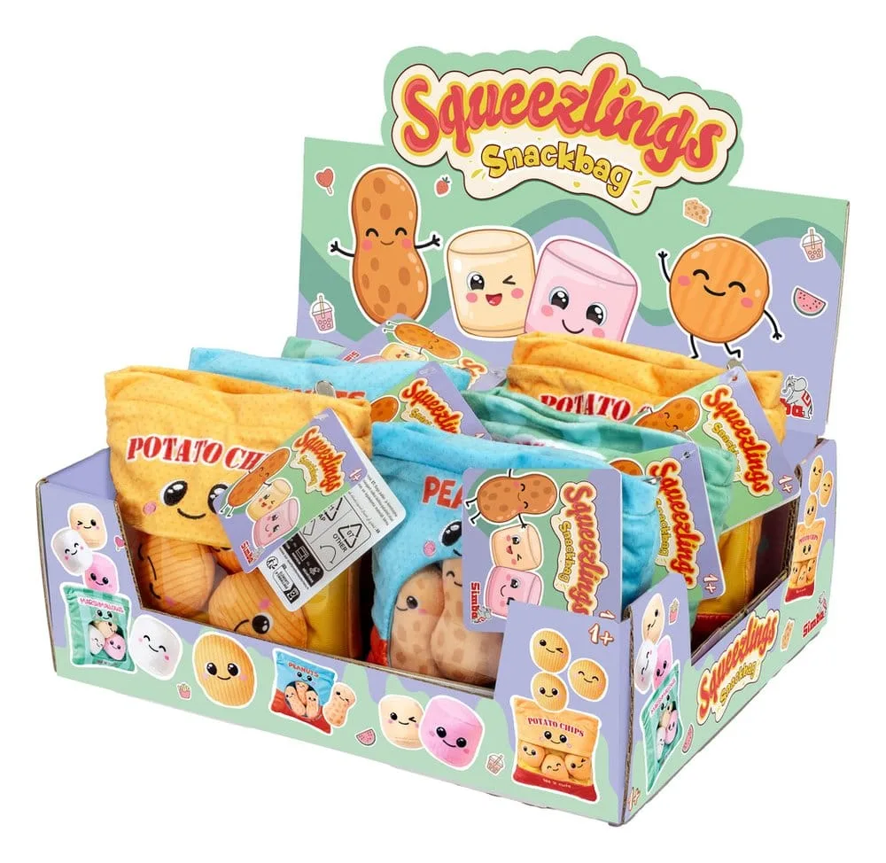 Squeezlings Plush Figures – Snackbag Assortment Display