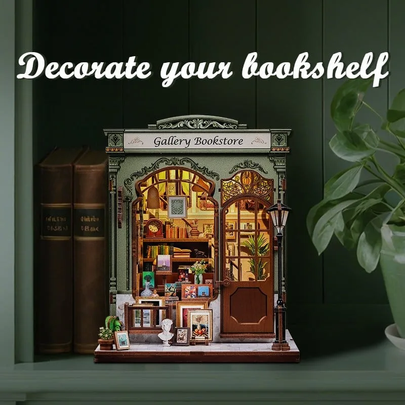 CuteBee Miniature House Model Kit – Gallery Bookstore 20 x 16 cm 3