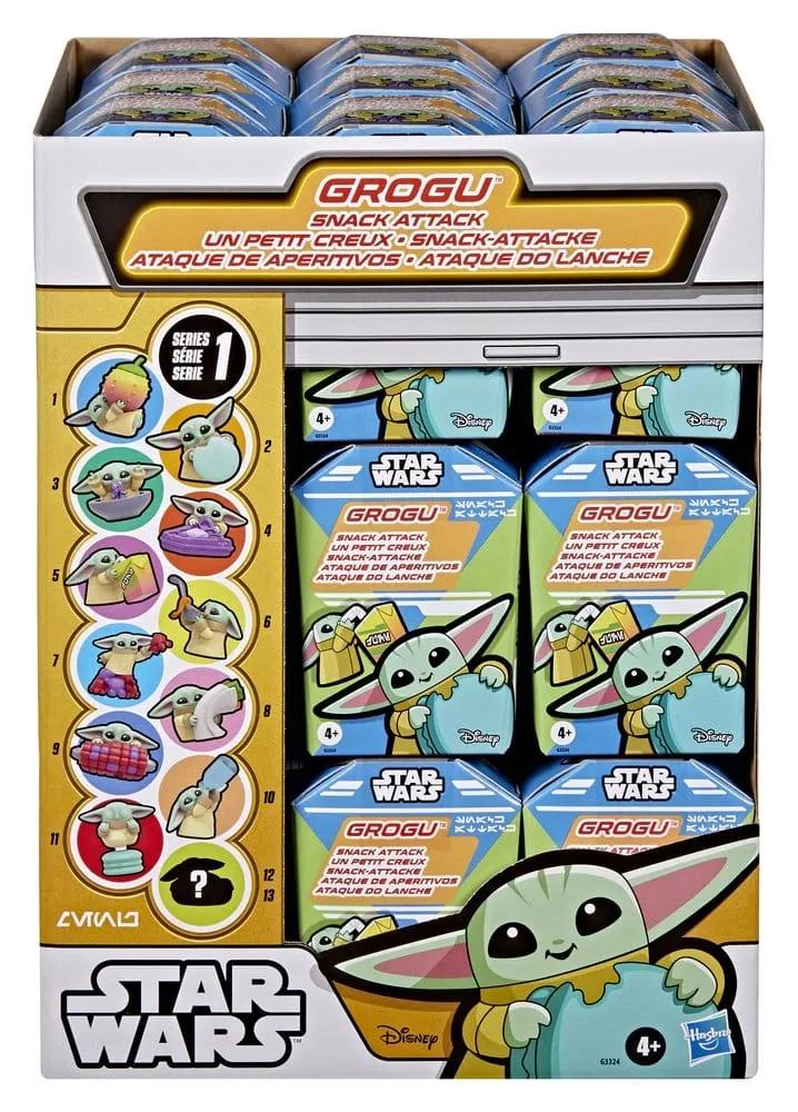 Star Wars Mini Figures – Grogu Snack Attack Series 1 Display of 24 4 cm 4
