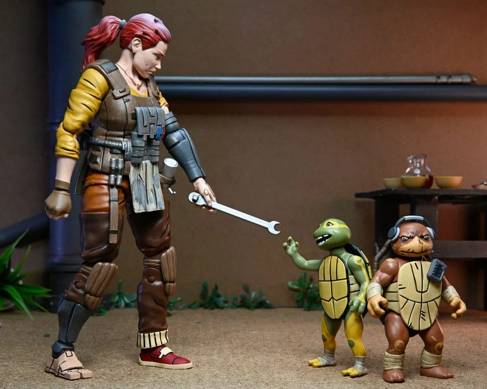 TMNT Actiefigurenset – Grammy April met Baby Yi en Moja 18 cm 7