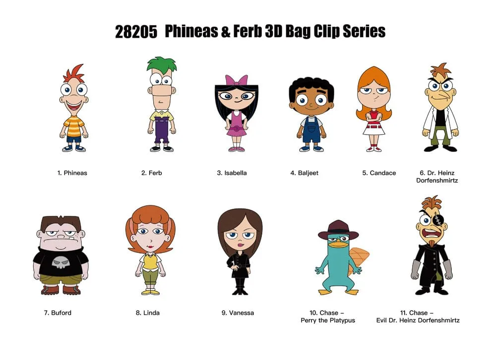 Phineas and Ferb Bag Clips – Series 1 Display of 24 3