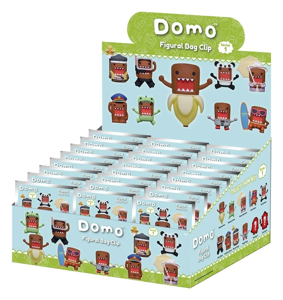 Domo-kun Bag Clips – Series 1 Display of 24