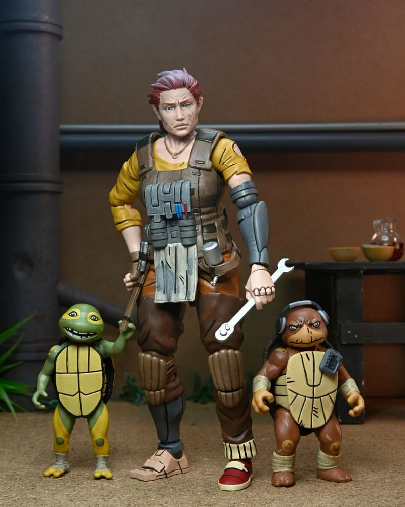 TMNT Actiefigurenset – Grammy April met Baby Yi en Moja 18 cm 6