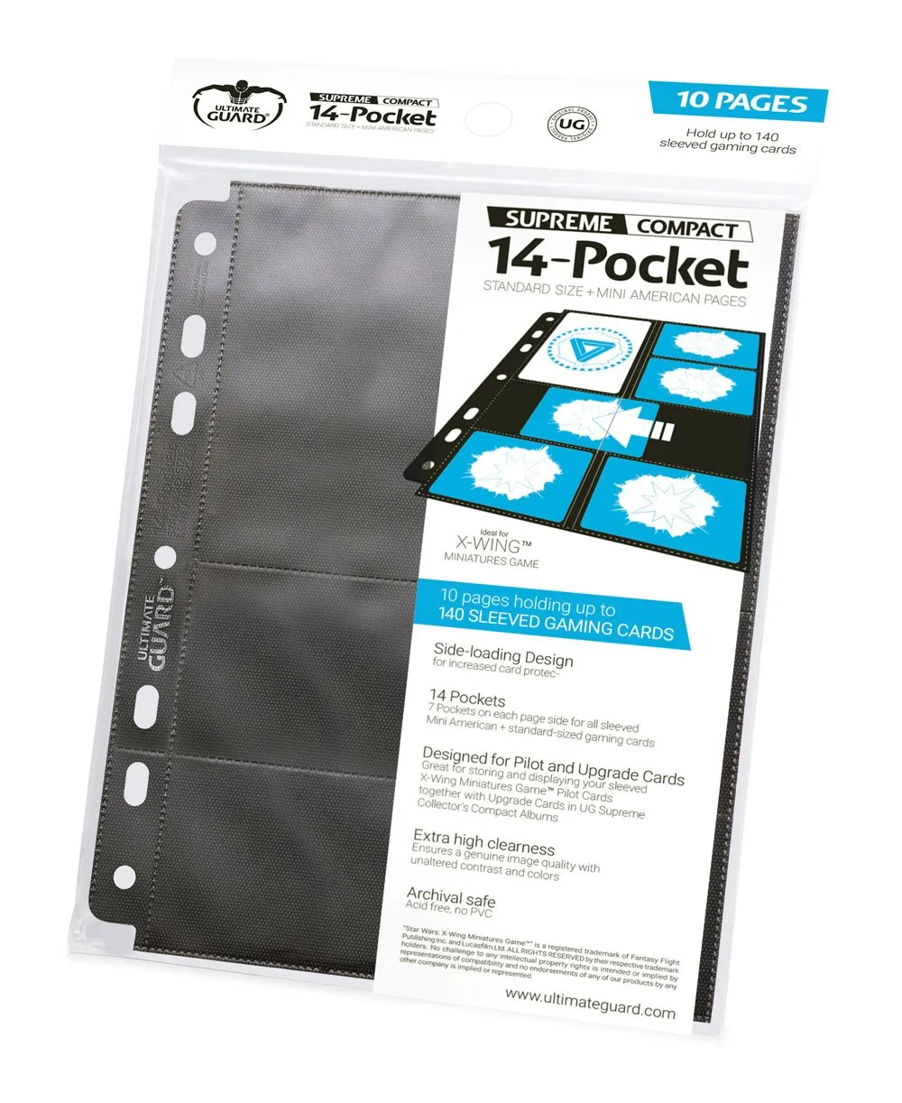 Ultimate Guard Binder Pages – 14-Pocket Supreme Compact Black 10-Pack 1