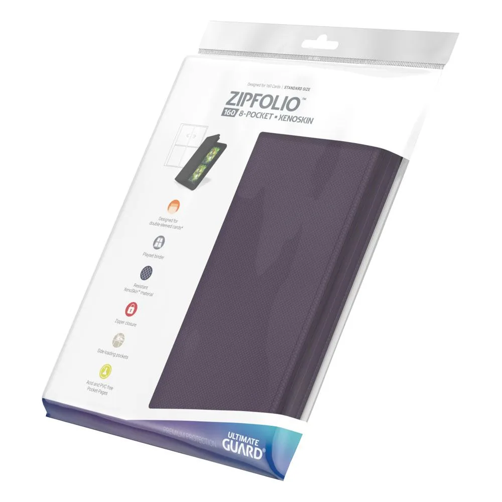 Ultimate Guard Card Binder – Purple Zipfolio 160 8-Pocket Xenoskin 8