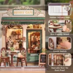 CuteBee Miniature House Model Kit – Sunny Cafe 20 x 16 cm 6
