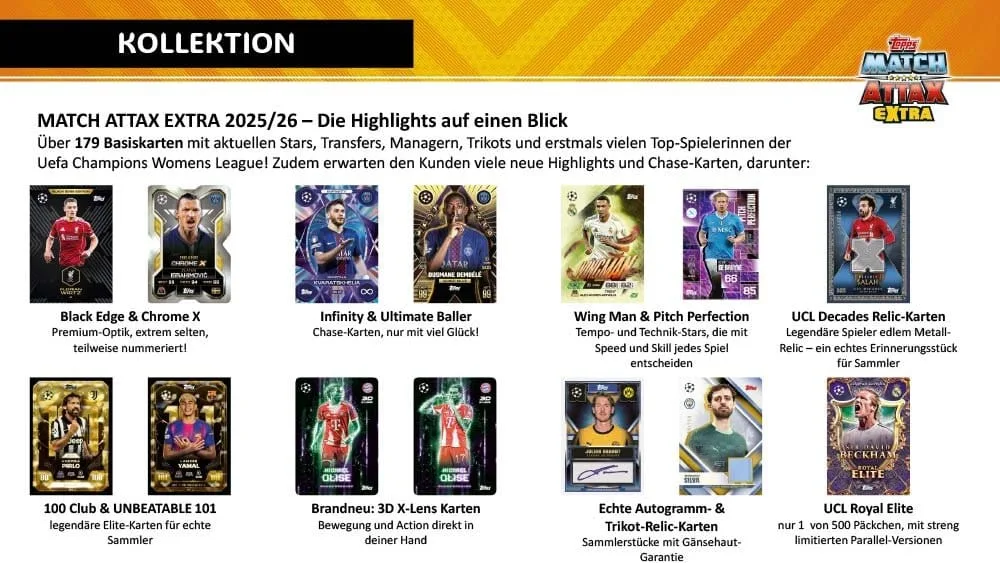 UEFA Champions League Booster Display – Match Attax Extra 2025/26 2