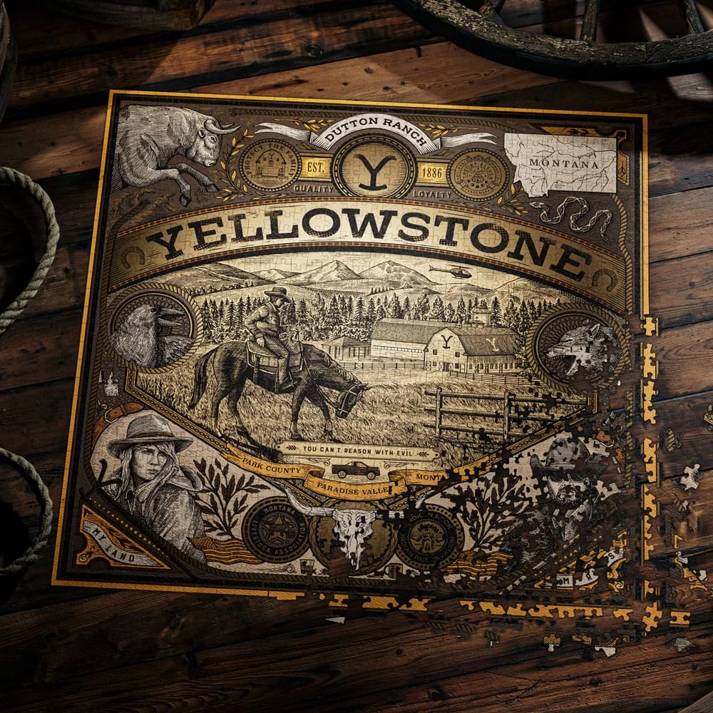 Yellowstone Jigsaw Puzzle – Dutton Ranch 1000 Pieces 65 x 65 cm 4