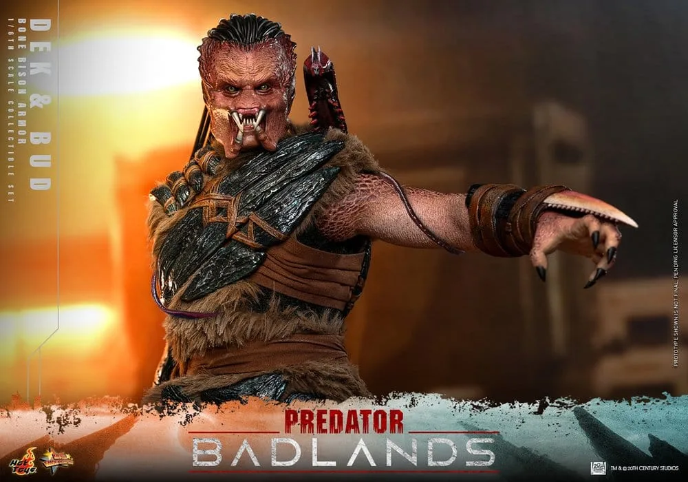 Predator Badlands Figure Set – Dek Bone Bison Armor and Bud 1/6 3