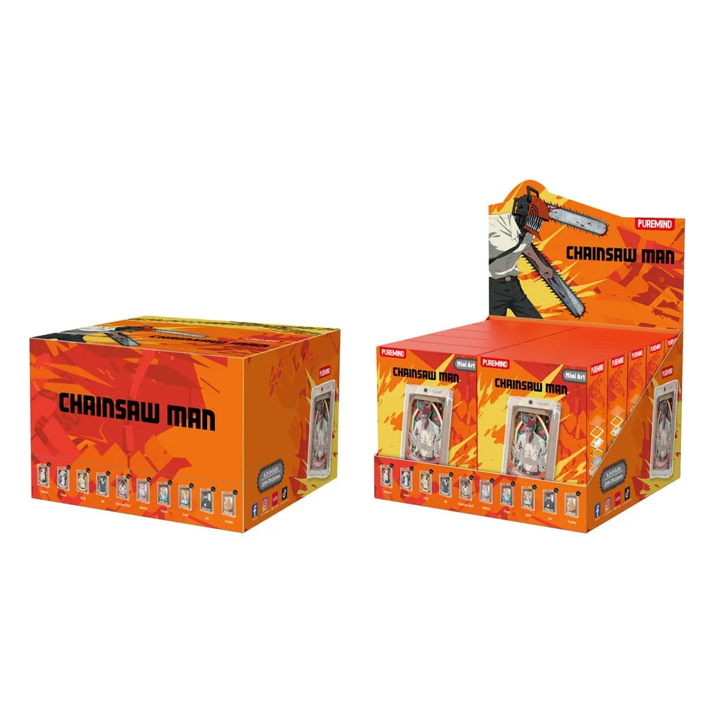 Chainsaw Man Mini Art Pins – 10 Blind Box Display