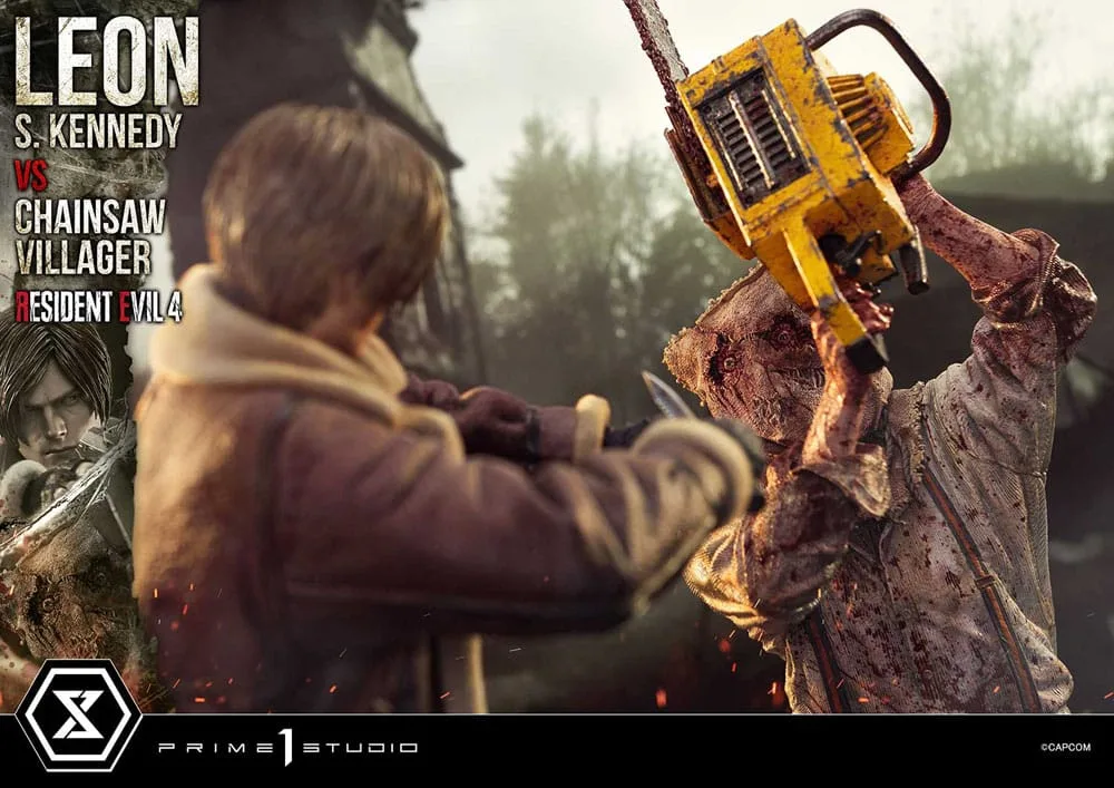 Resident Evil 4 Statue – Leon vs. Chainsaw Villager 76 cm 5