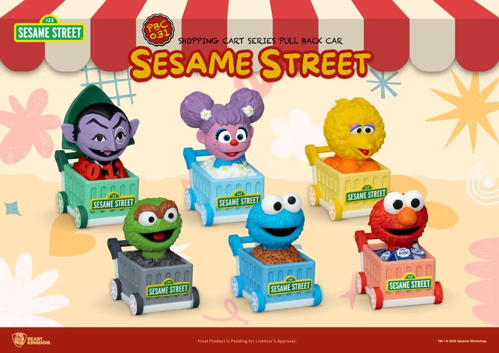 Sesame Street Pull-Back Cars – Shopping Cart Blind Boxes 6 x 5 cm