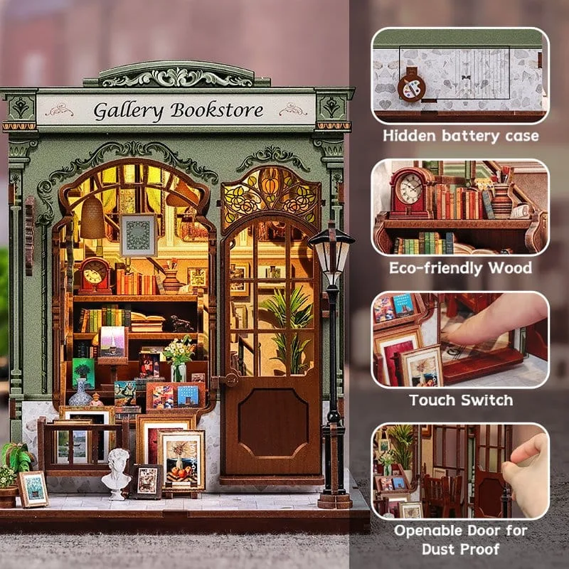 CuteBee Miniature House Model Kit – Gallery Bookstore 20 x 16 cm 5