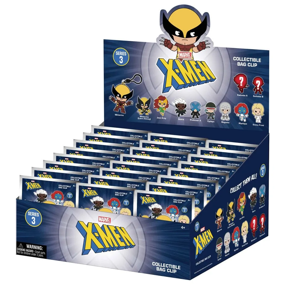 Marvel 3D Foam Bag Clips – X-Men Classic Series 3 Display of 24 3