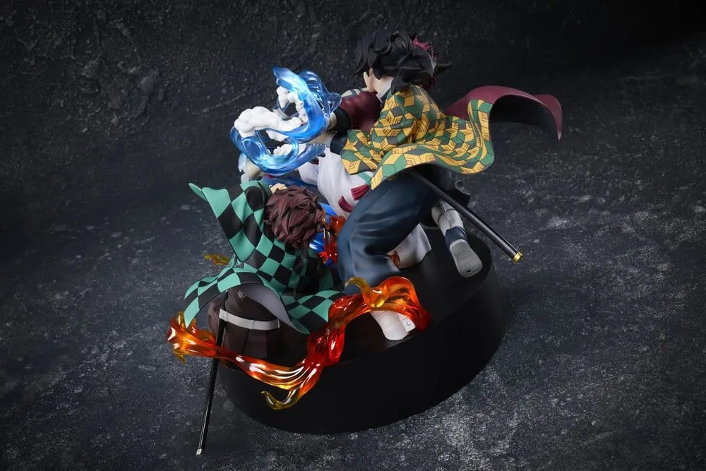 Demon Slayer PVC Figure – Tanjiro and Giyu with Akaza 13 cm 4