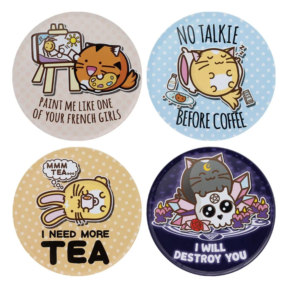 Fuzzballs Coasters – 4 Designs 89 mm