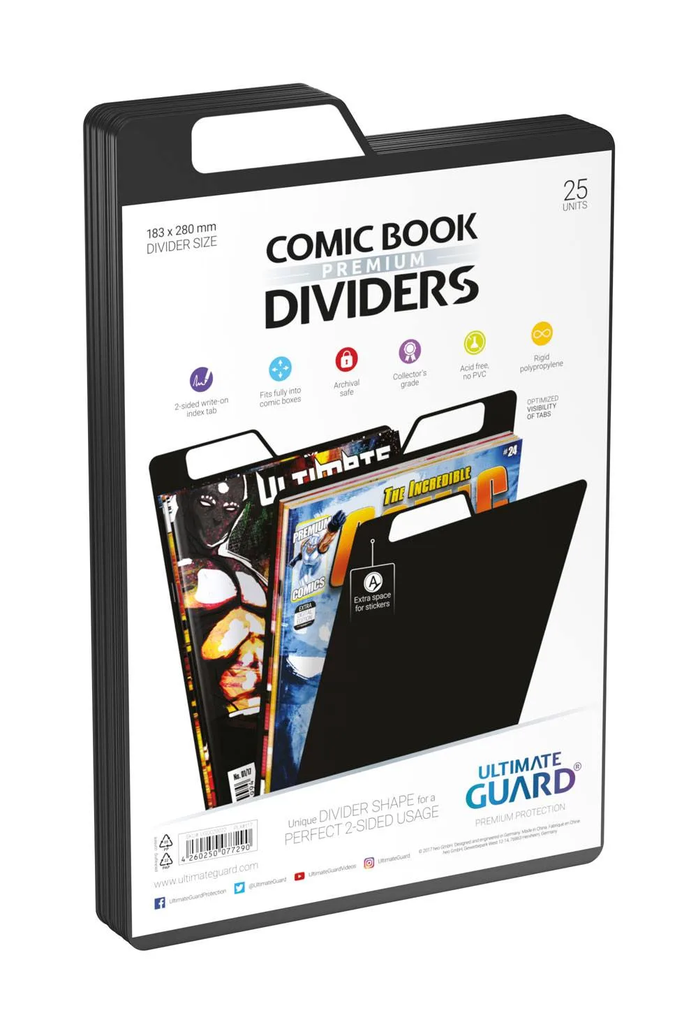 Ultimate Guard Comic Book Dividers – Black Pack of 25