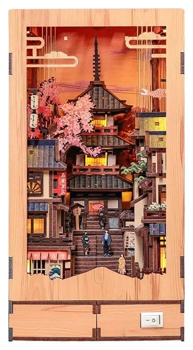 Twilight Sakura Path Book Nook – CuteBee Holzbausatz 23 x 12 cm 8