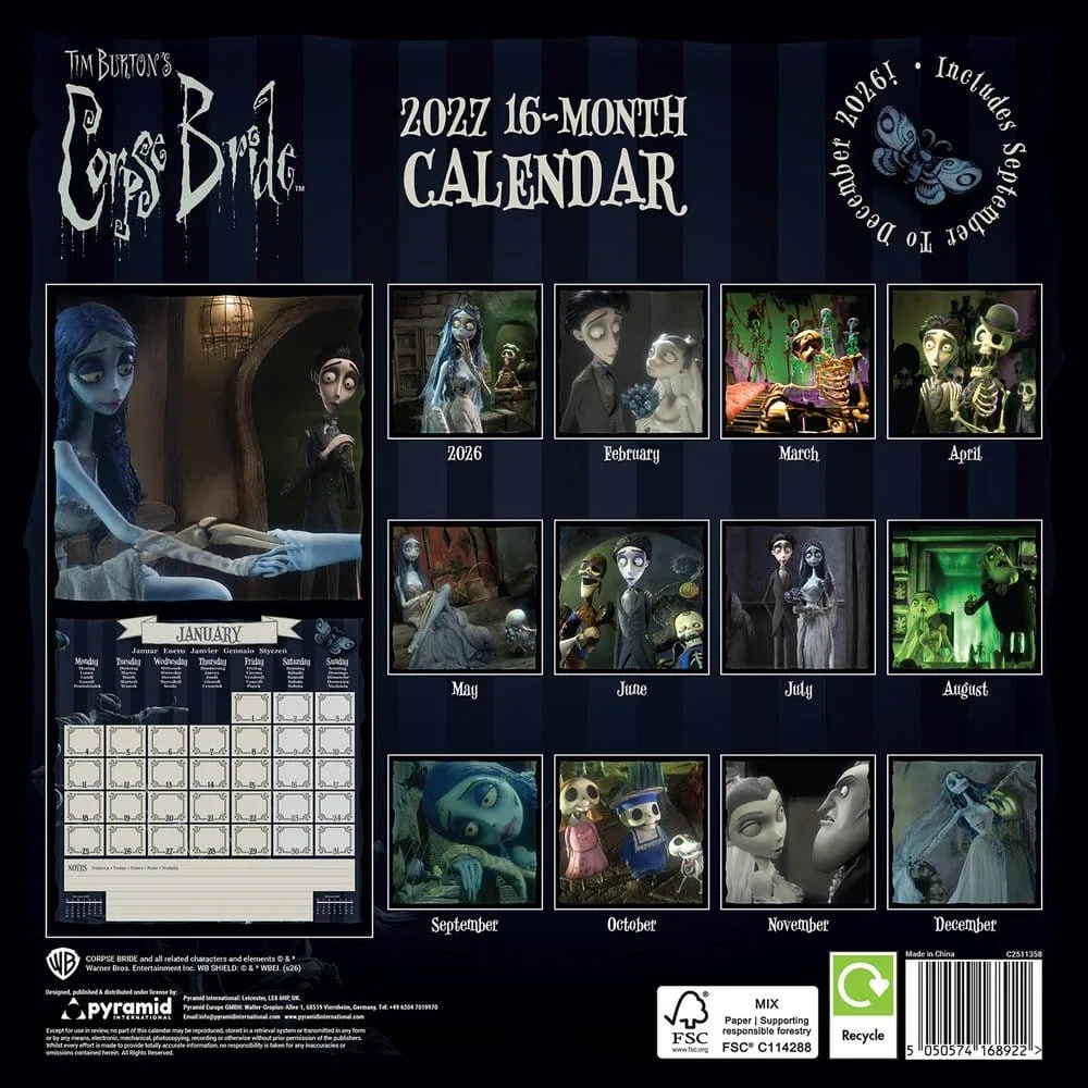 Corpse Bride Calendar – 2027 Movie Artwork 30 x 30 cm 2