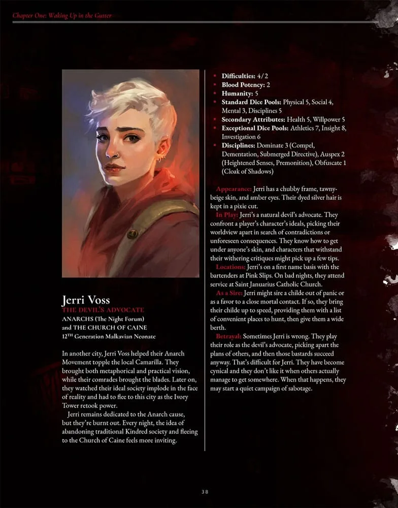 Vampire The Masquerade RPG Book – The Crimson Gutter 5th Edition 4