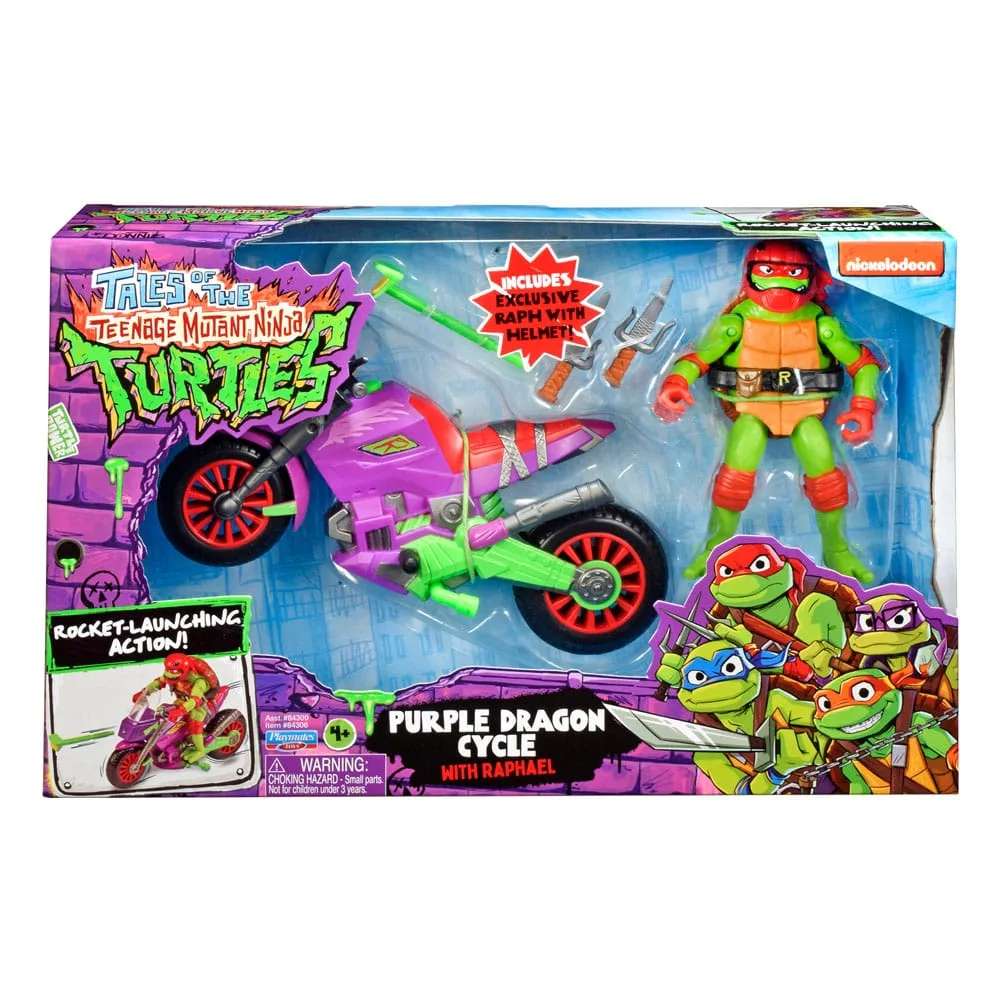 TMNT Figure with Vehicle – Raphael & Purple Dragon 12 cm 2