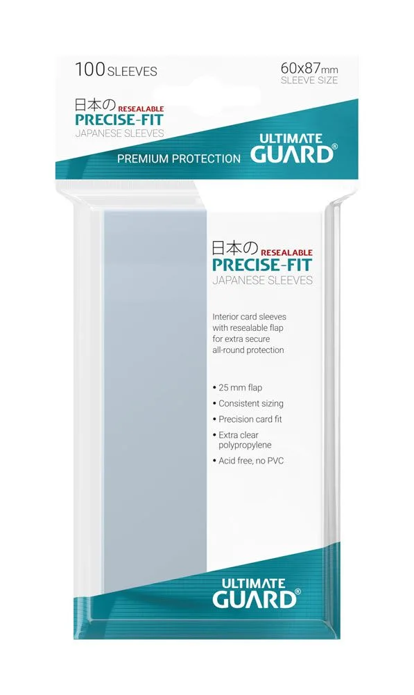 Ultimate Guard Inner Sleeves – Japanese Size Resealable 100-Pack