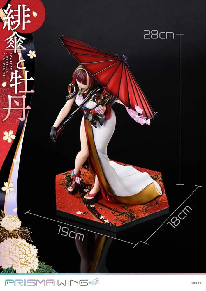 Fuzichoco Statue – Scarlet Umbrella and Peony Deluxe 32 cm 19