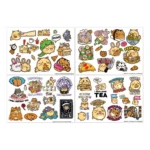 Fuzzballs Tech Sticker Pack – 4 Reusable Vinyl Sheets 1