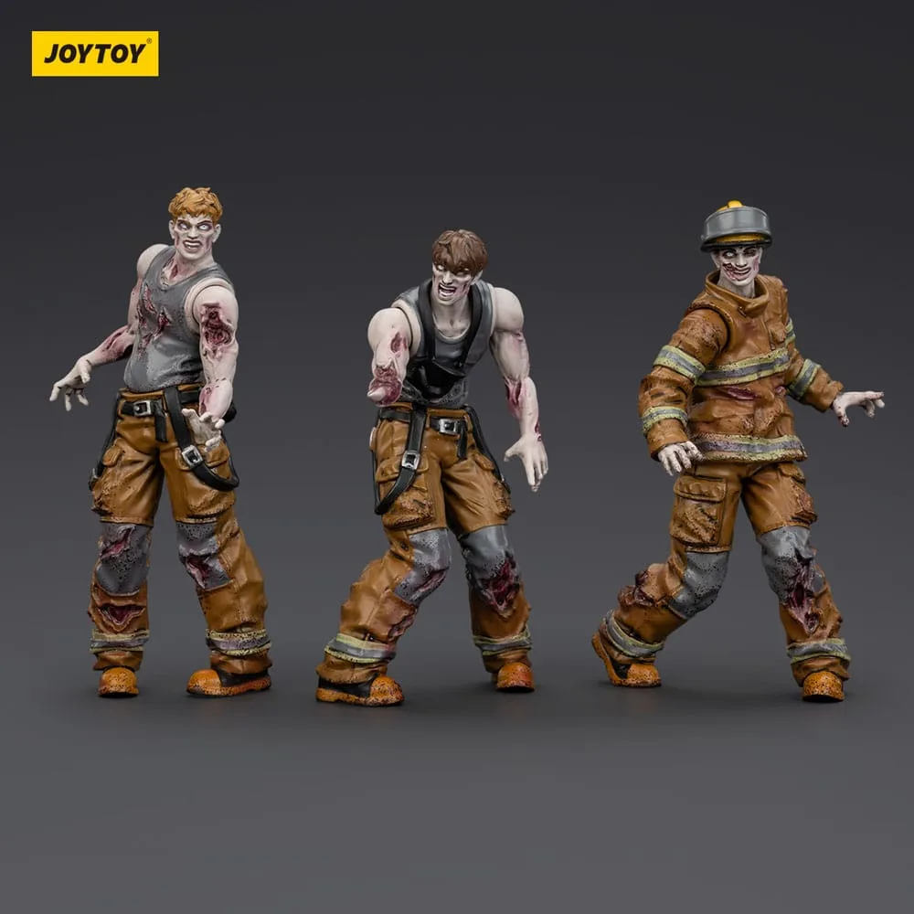 Zombie Dark Source Actionfiguren-Set – 3 Feuerwehrleute 8 cm 6