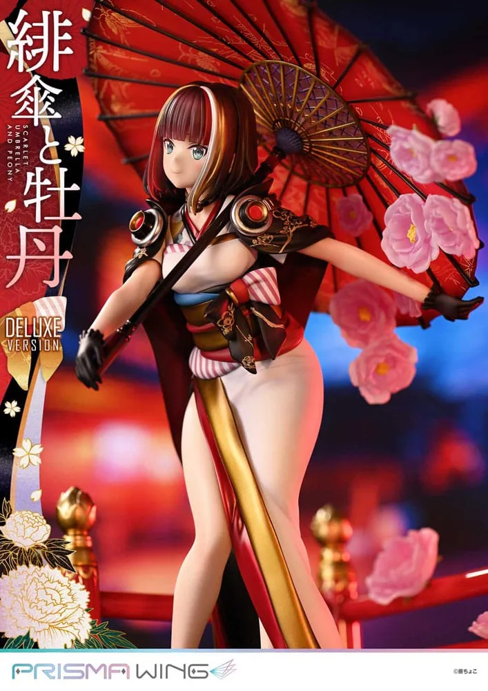 Fuzichoco Statue – Scarlet Umbrella and Peony Deluxe 32 cm 8